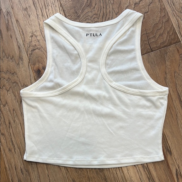 P’tula White Ribbed Crop Tank - Picture 4 of 5